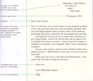 Sample of Semi-Formal Letter