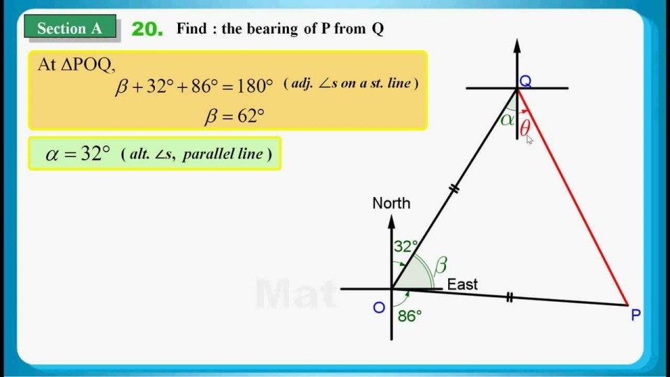 directions math exam Geometry Spherical Passnownow  Bearing And