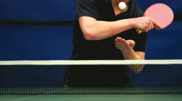 table tennis ball in flight