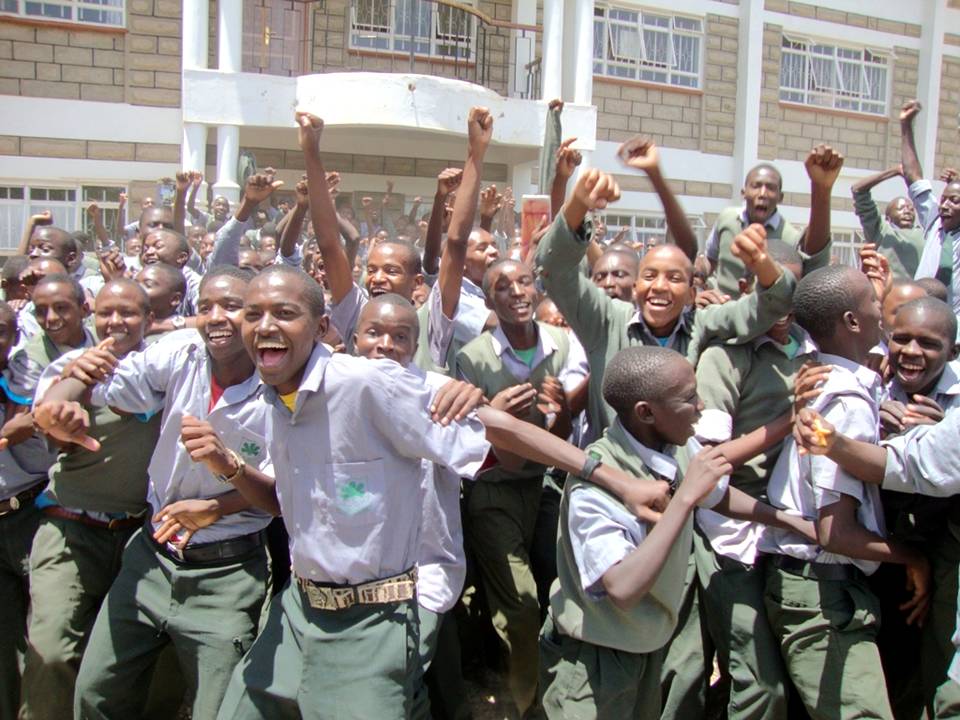 jubilant students