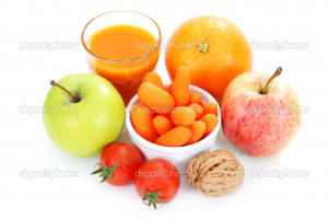 fresh and delicious fruits and vegetable as a snack - diet and breakfast