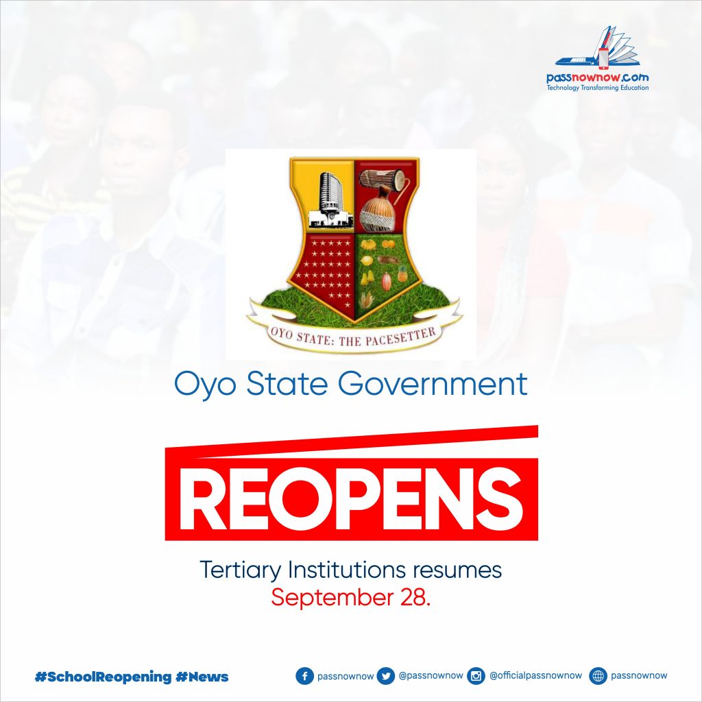 Oyo State Government Reopens Tertiary Institutions