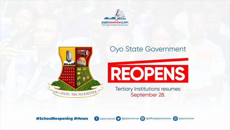 Oyo State Government Reopens Tertiary Institutions